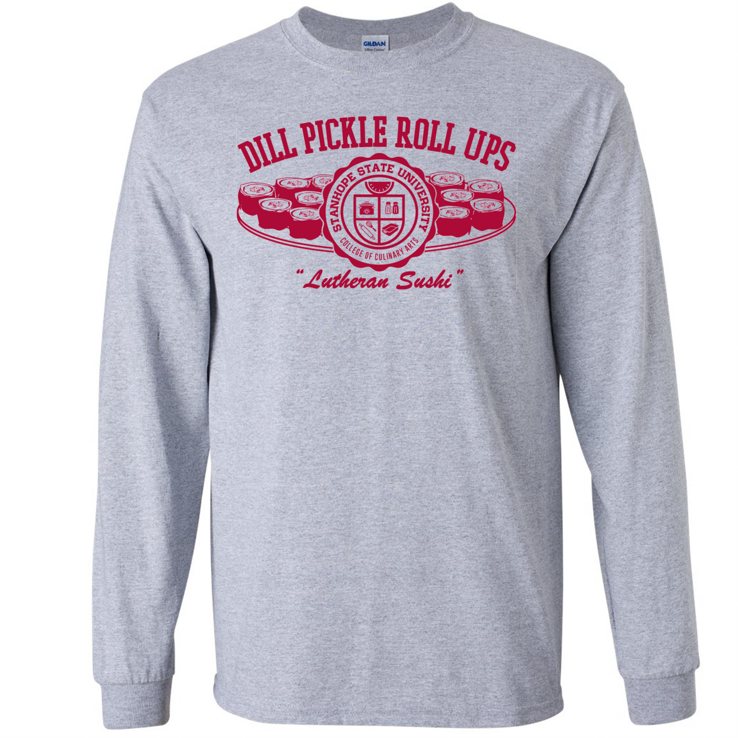 Dill Pickle Roll Ups - Lutheran Sushi - College of Culinary Arts - Shirt