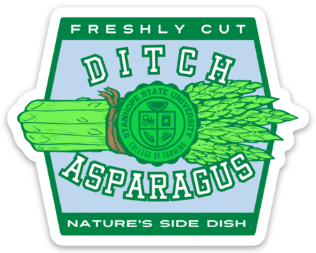 Freshly Cut Ditch Asparagus - Nature's Side Dish - Sticker
