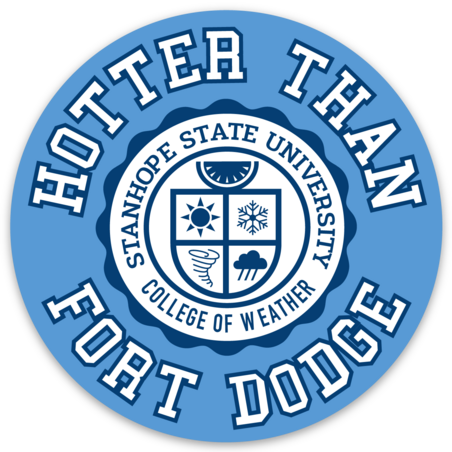 Hotter Than Fort Dodge - College of Weather - Sticker