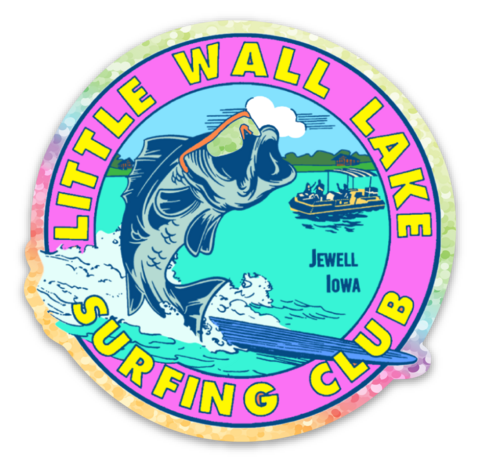 Little Wall Lake Surfing Club - Pontoon Party Fish - Sticker