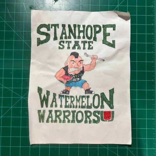 Original Stanhope State University Watermelon Warriors School Mascot Throwback Shirt