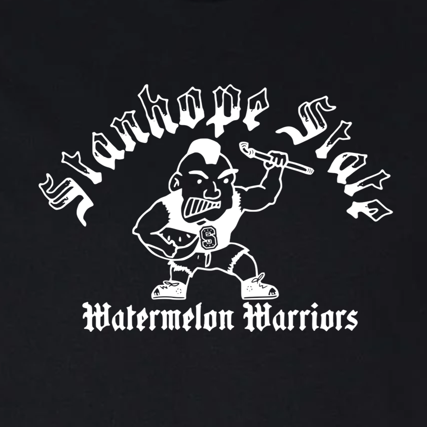 Original Stanhope State University Watermelon Warriors School Mascot Throwback Shirt