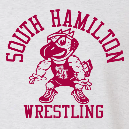 South Hamilton Wrestling logo with mascot on a white background