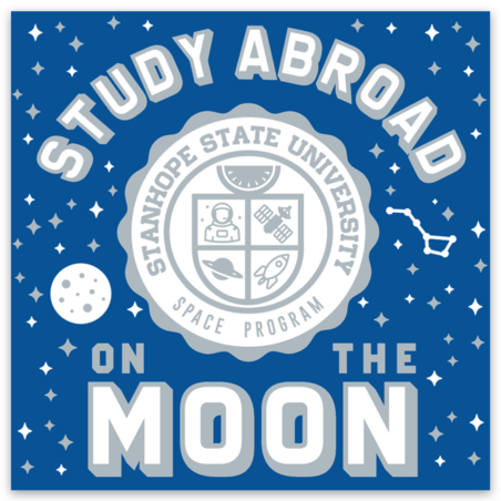 Study Abroad Space Program - The Moon - Sticker